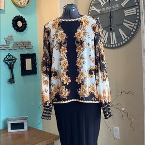 Black and gold blouse